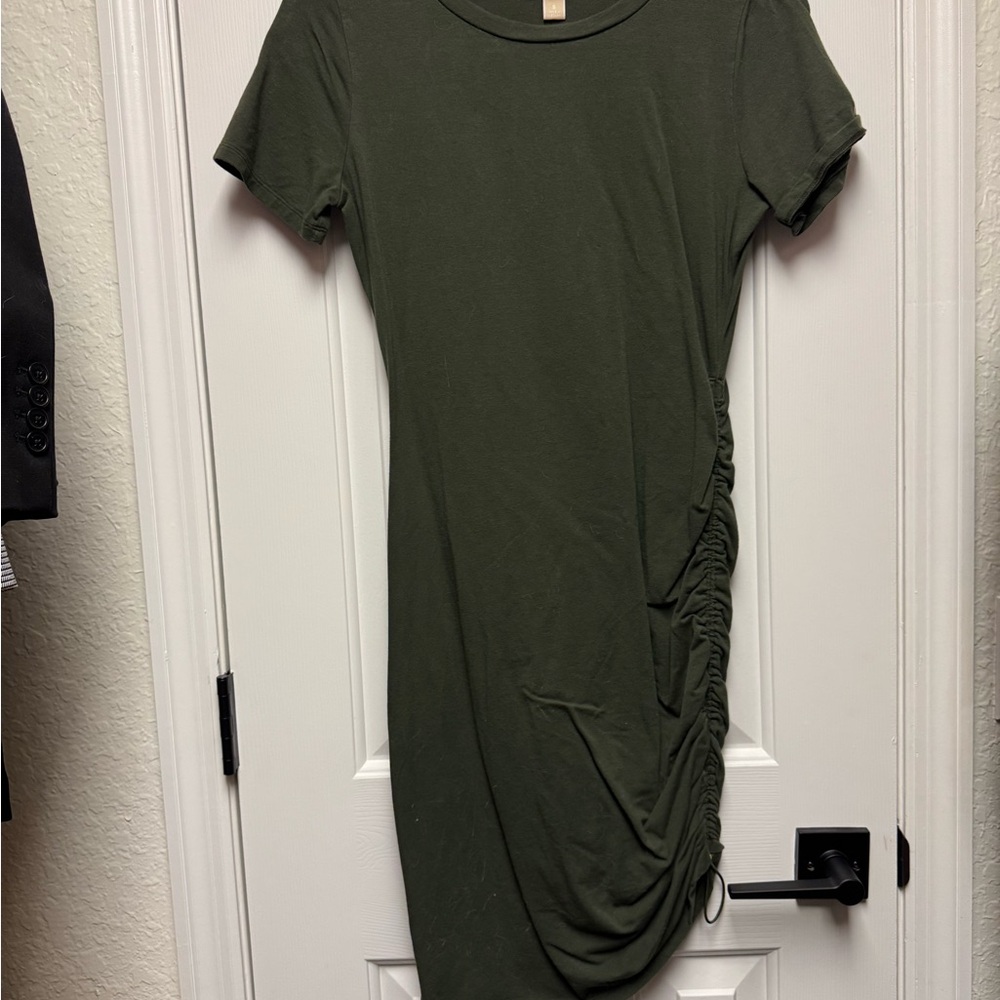 Michael Kors Asymmetrical Dark Green Dress